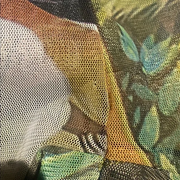 Zara x Disney Bambi Print Mesh Long Sleeve Crop Top W Ruching In Front (Flaw) - Picture 8 of 8